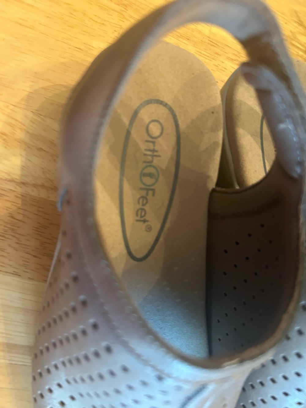 Orthofeet Hazel Comfort Sandals in Taupe 7.5 wedge Velcro comfortable walking - Picture 4 of 13
